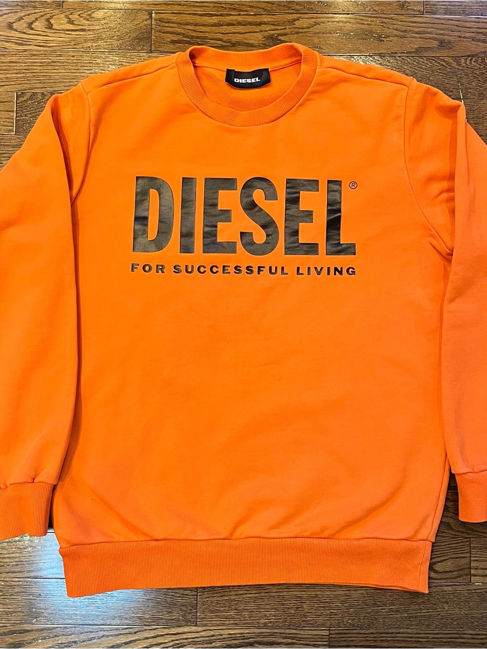 Diesel Bright Orange Logo Crewneck Sweatshirt